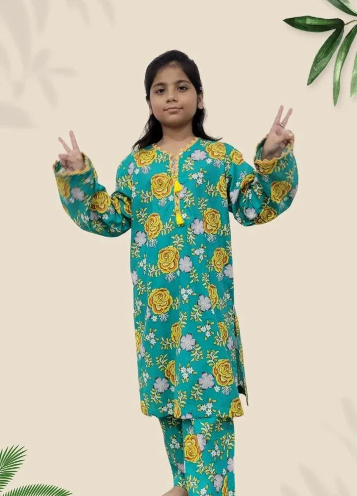 Stitching Cotton Girls Pret Printed 2 Piece Cambric Suit SC25SP-D-38 - Summer Collection
