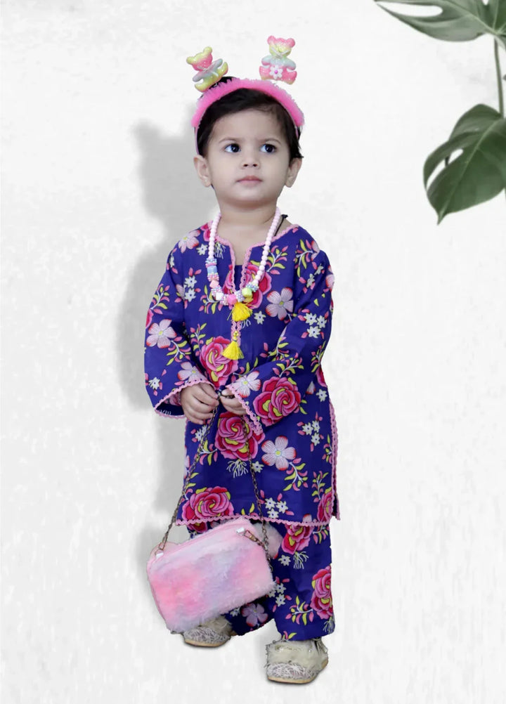 Stitching Cotton Girls Pret Printed 2 Piece Cambric Suit SC25SP-D-34 - Summer Collection