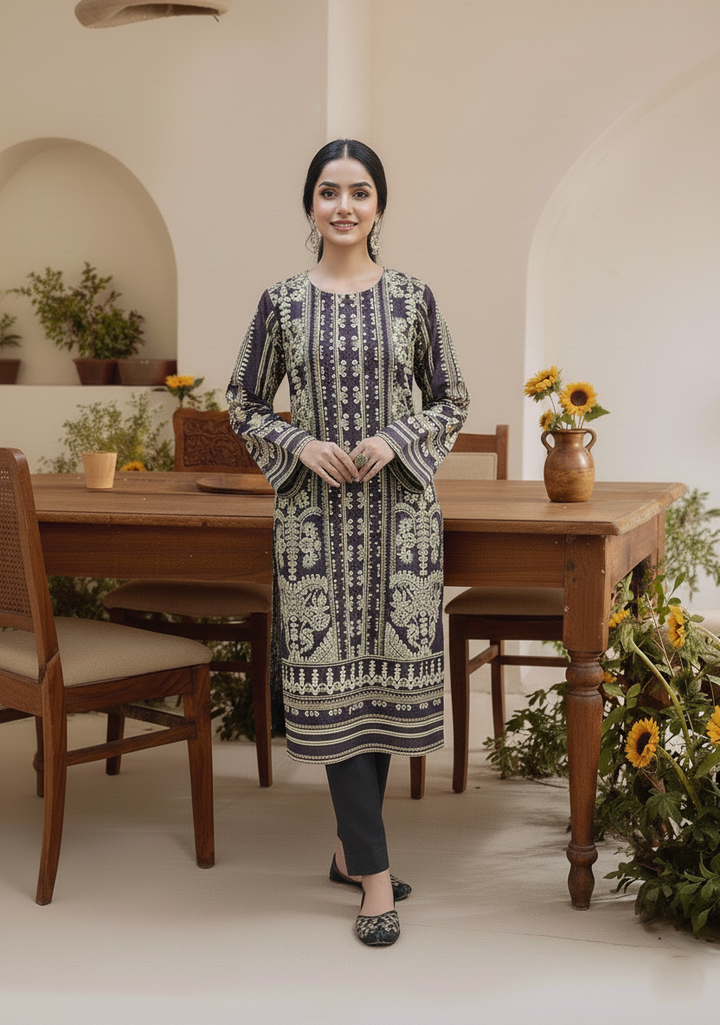 Stitching Cotton Women Pret Printed 3 Piece Khaddar D-05 - Winter Collection