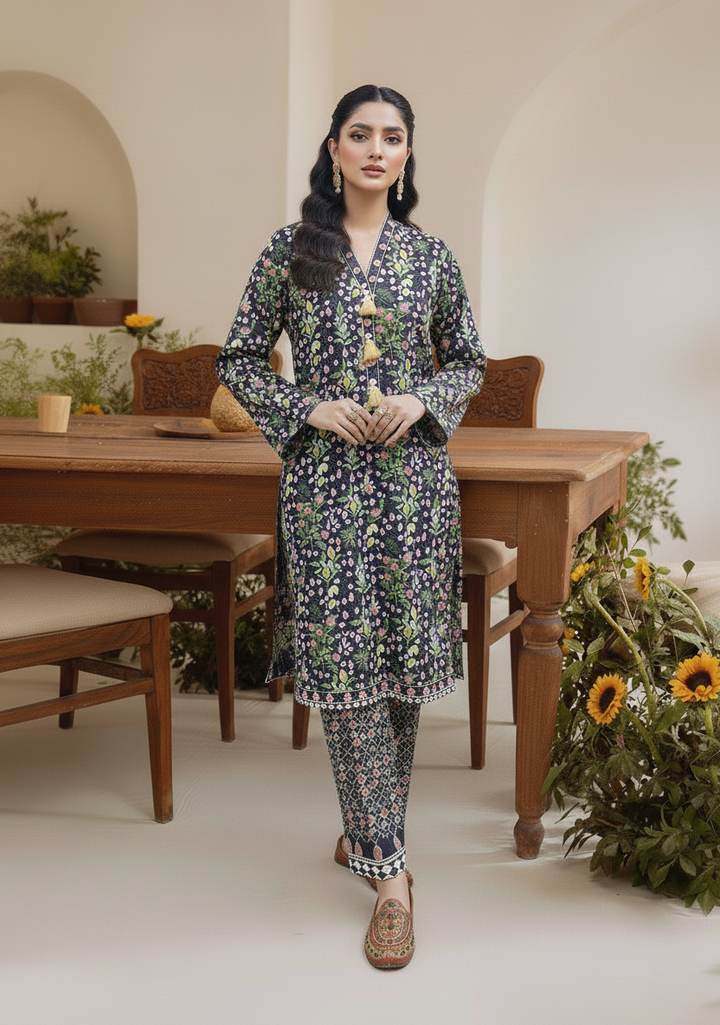 Stitching Cotton Women Pret Printed 3 Piece Khaddar D-04 - Winter Collection
