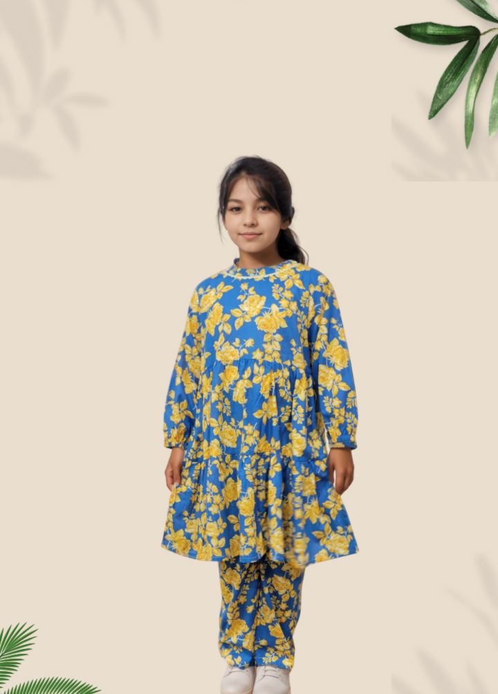 Stitching Cotton Girls Pret Printed 2 Piece Cambric Suit SC25SP-D-54 - Summer Collection
