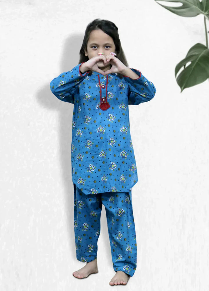 Stitching Cotton Girls Pret Printed 2 Piece Cambric Suit SC25SP-D-22 - Summer Collection
