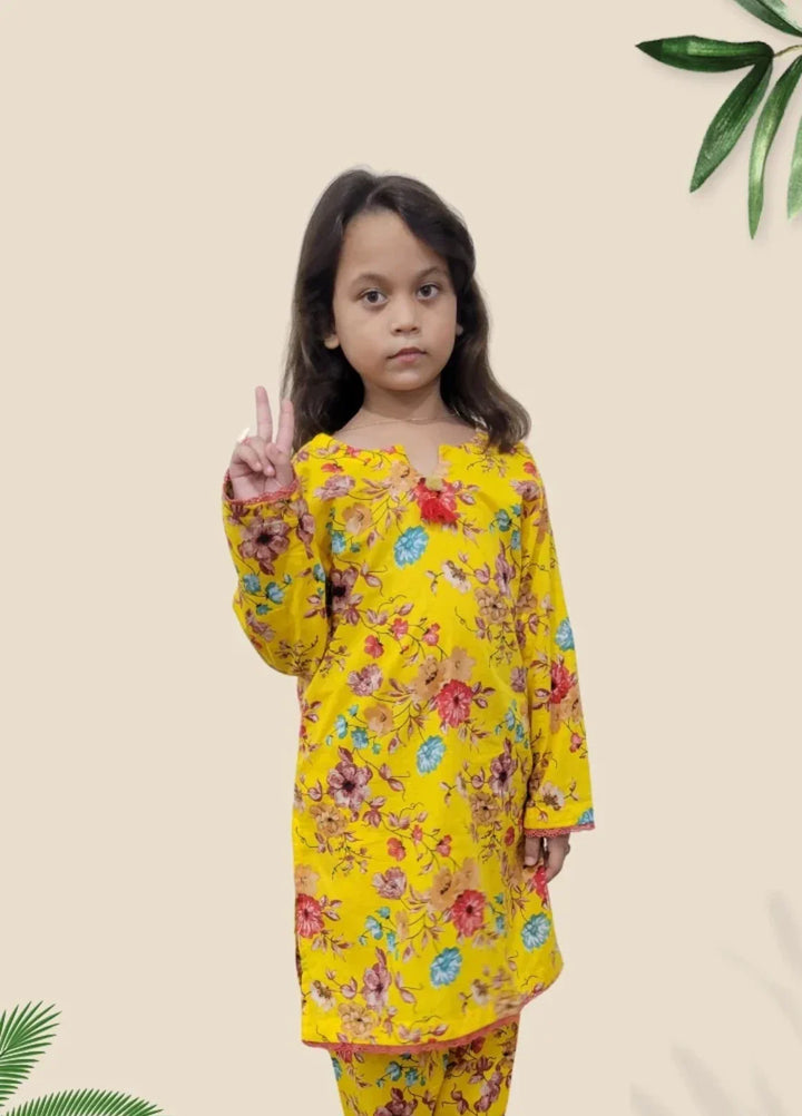Stitching Cotton Girls Pret Printed 2 Piece Cambric Suit SC25SP-D-17 - Summer Collection