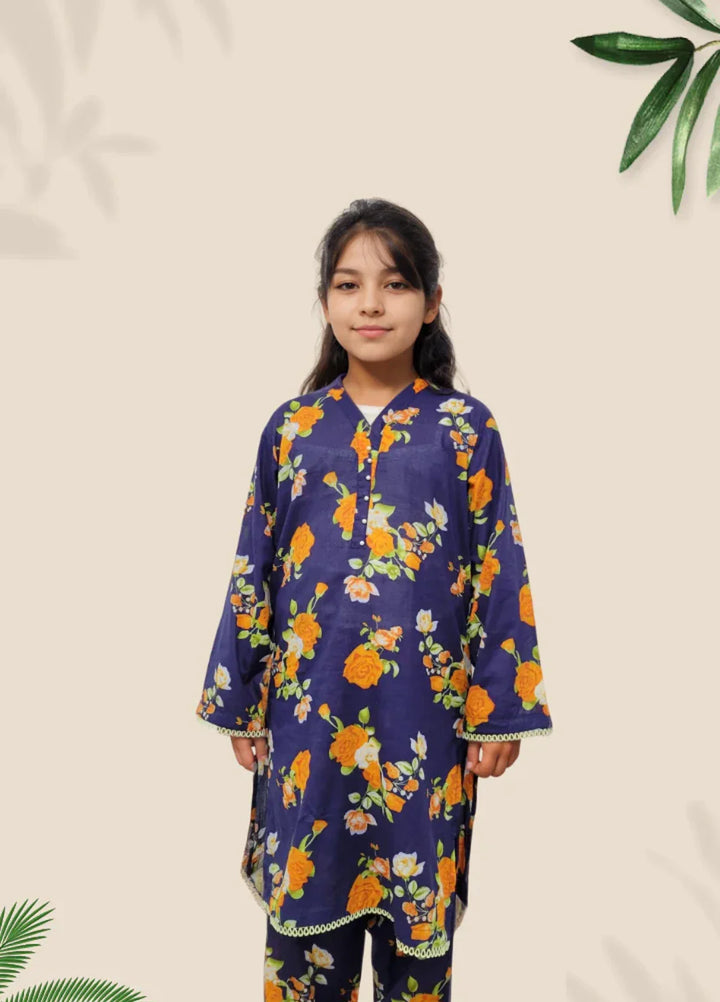 Stitching Cotton Girls Pret Printed 2 Piece Cambric Suit SC25SP-D-10 - Summer Collection