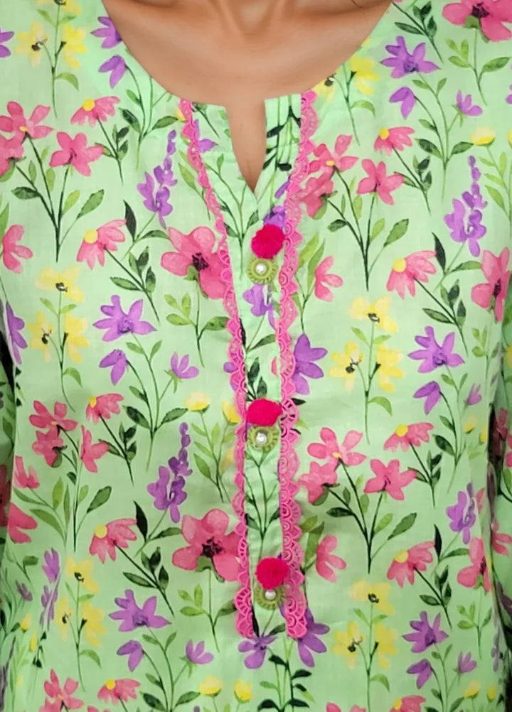 Stitching Cotton Women Pret Pure Cambric 2 Piece Printed Suit D-16 - SummerCollection
