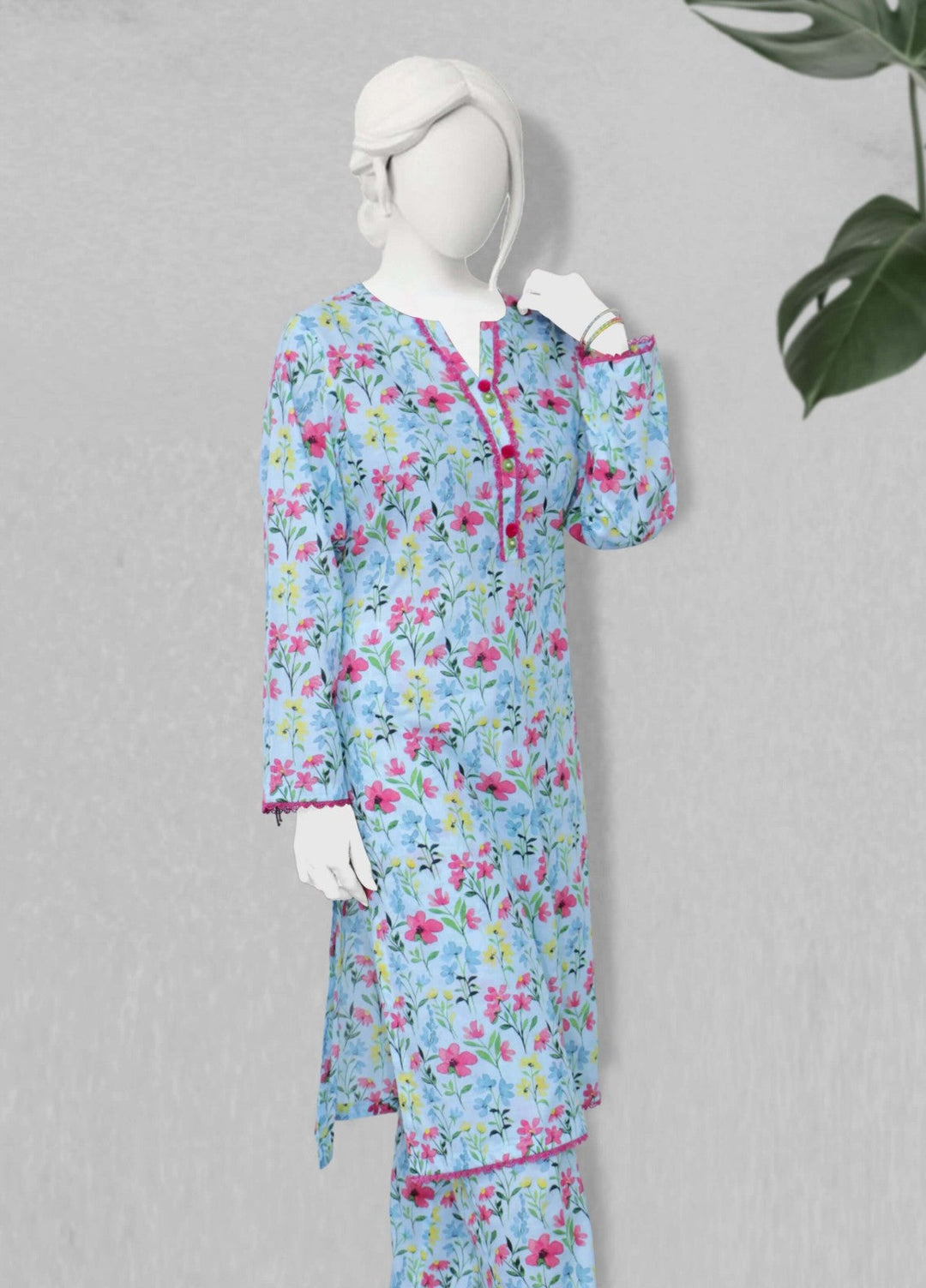 Stitching Cotton Women Pret Pure Cambric 2 Piece Printed Suit D-09 - SummerCollection