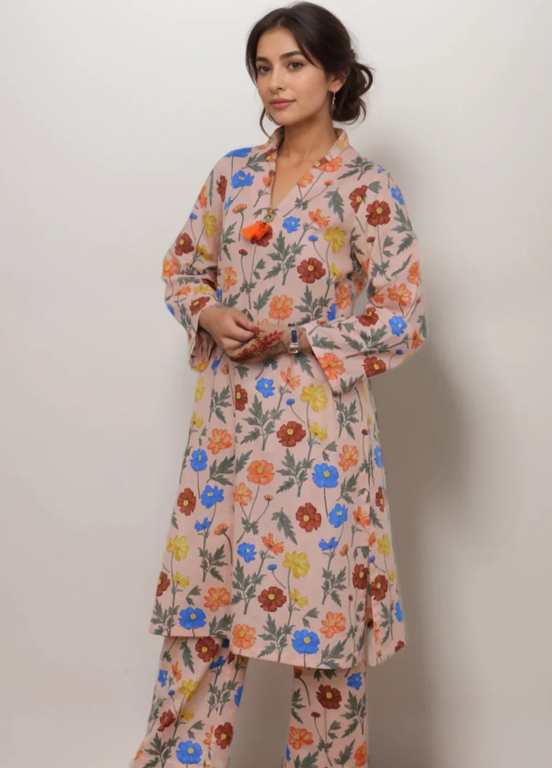 Stitching Cotton Women Pret Pure Cambric 2 Piece Printed Suit D-32 - WinterCollection