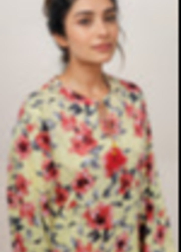 Stitching Cotton Women Pret Pure Cambric 2 Piece Printed Suit D-02 - SummerCollection