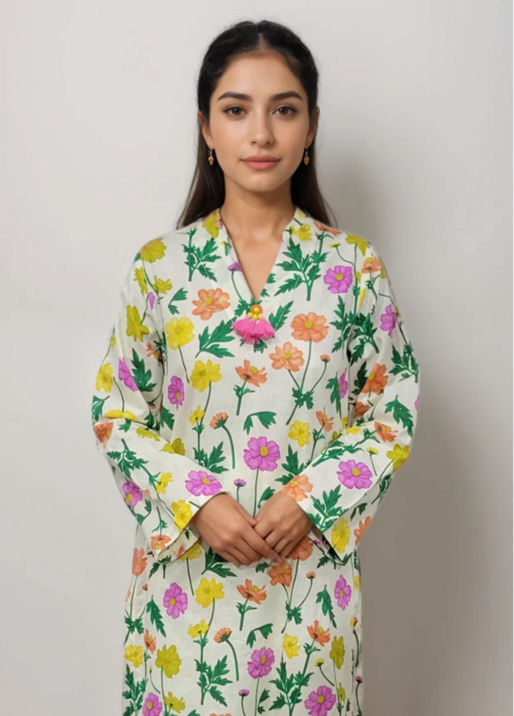 Stitching Cotton Women Pret Pure Cambric 2 Piece Printed Suit D-20 - SummerCollection