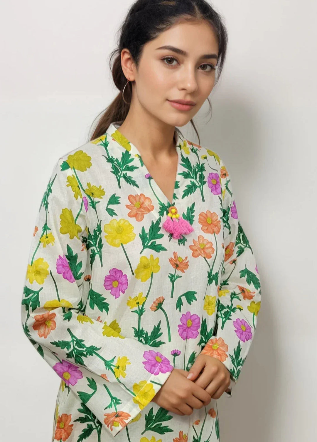 Stitching Cotton Women Pret Pure Cambric 2 Piece Printed Suit D-20 - SummerCollection