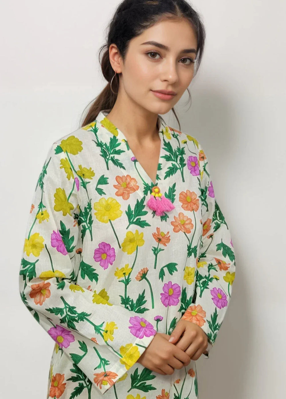 Stitching Cotton Women Pret Pure Cambric 2 Piece Printed Suit D-20 - SummerCollection