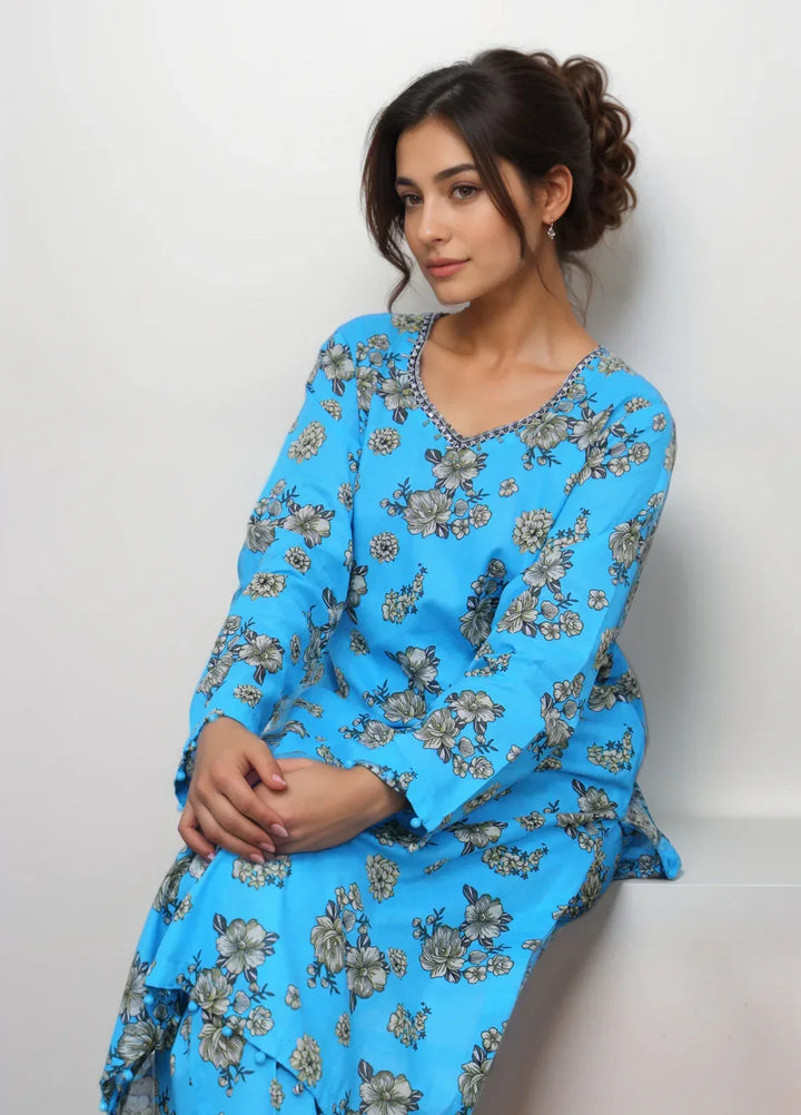 Stitching Cotton Women Pret 2 Piece Printed Suit D-06 - Summer Collection