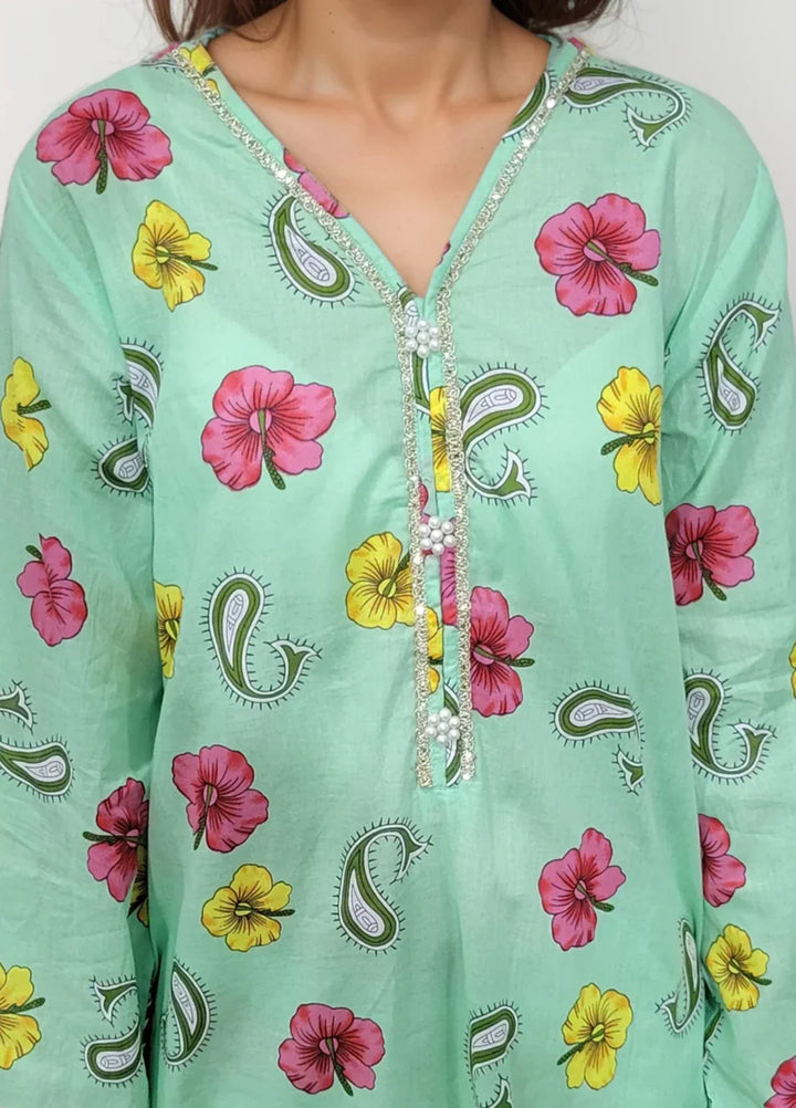 Stitching Cotton Women Pret Pure Cambric 2 Piece Printed Suit D-25 - SummerCollection