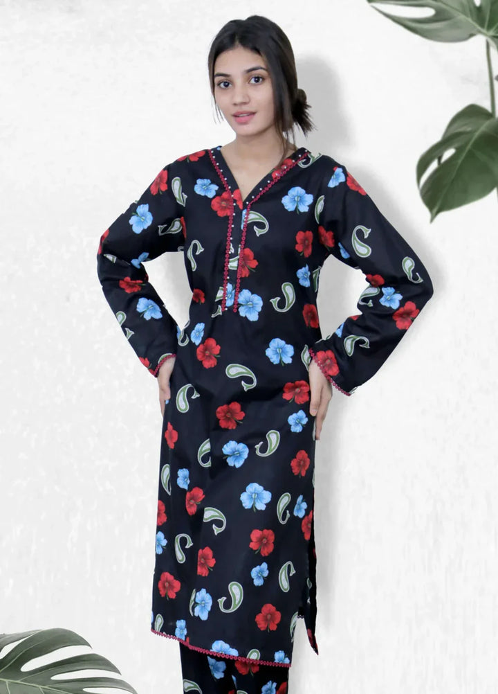 Stitching Cotton Women Pret Pure Cambric 2 Piece Printed Suit D-13 - SummerCollection