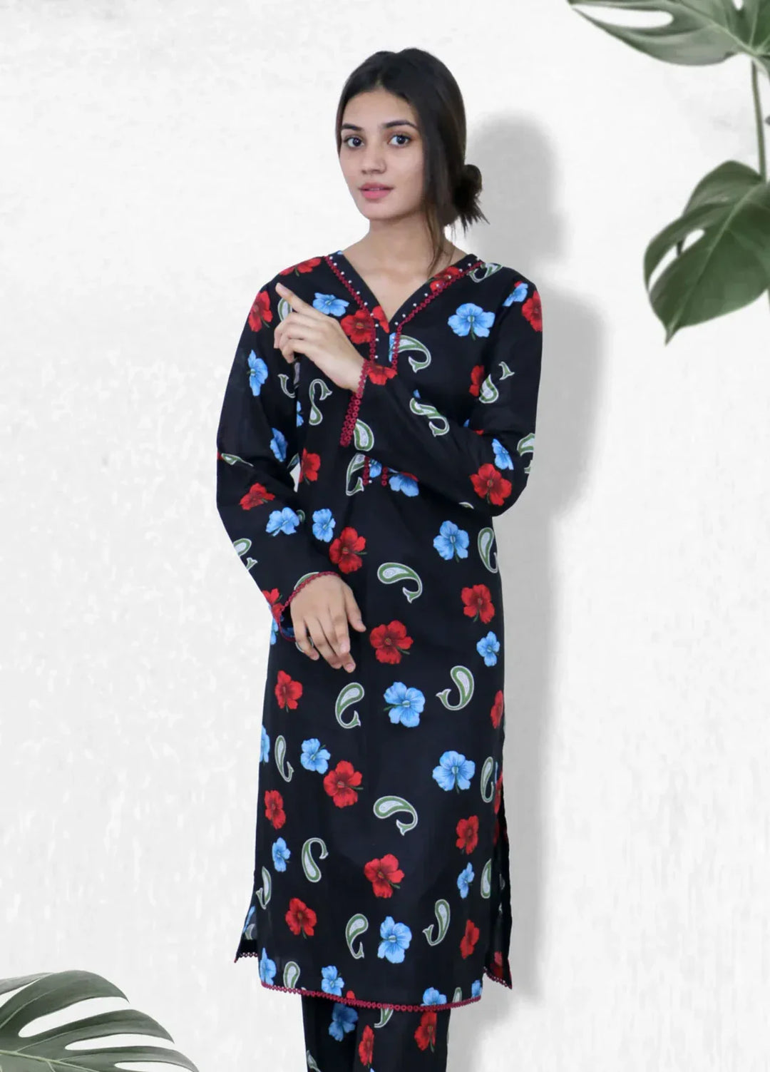 Stitching Cotton Women Pret Pure Cambric 2 Piece Printed Suit D-13 - SummerCollection