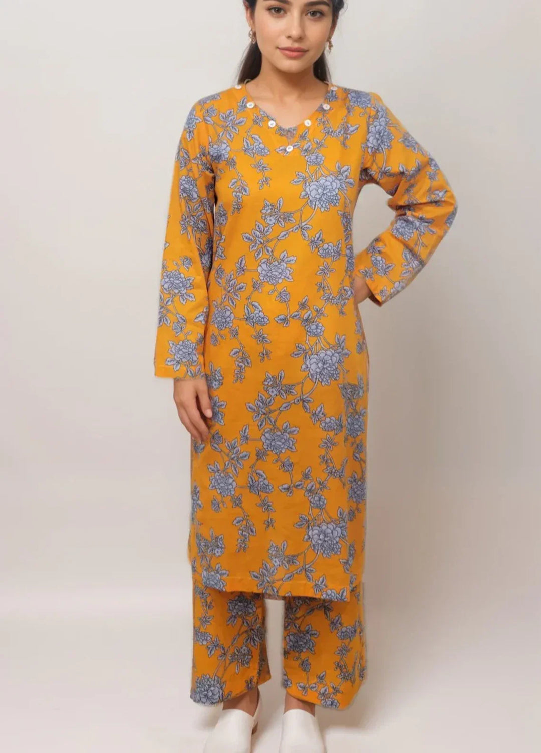 Stitching Cotton Women Pret Pure Cambric 2 Piece Printed Suit D-07 - SummerCollection
