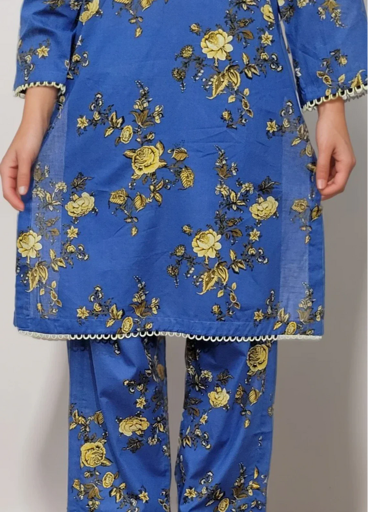 Stitching Cotton Women Pret Pure Cambric 2 Piece Printed Suit D-27 - SummerCollection