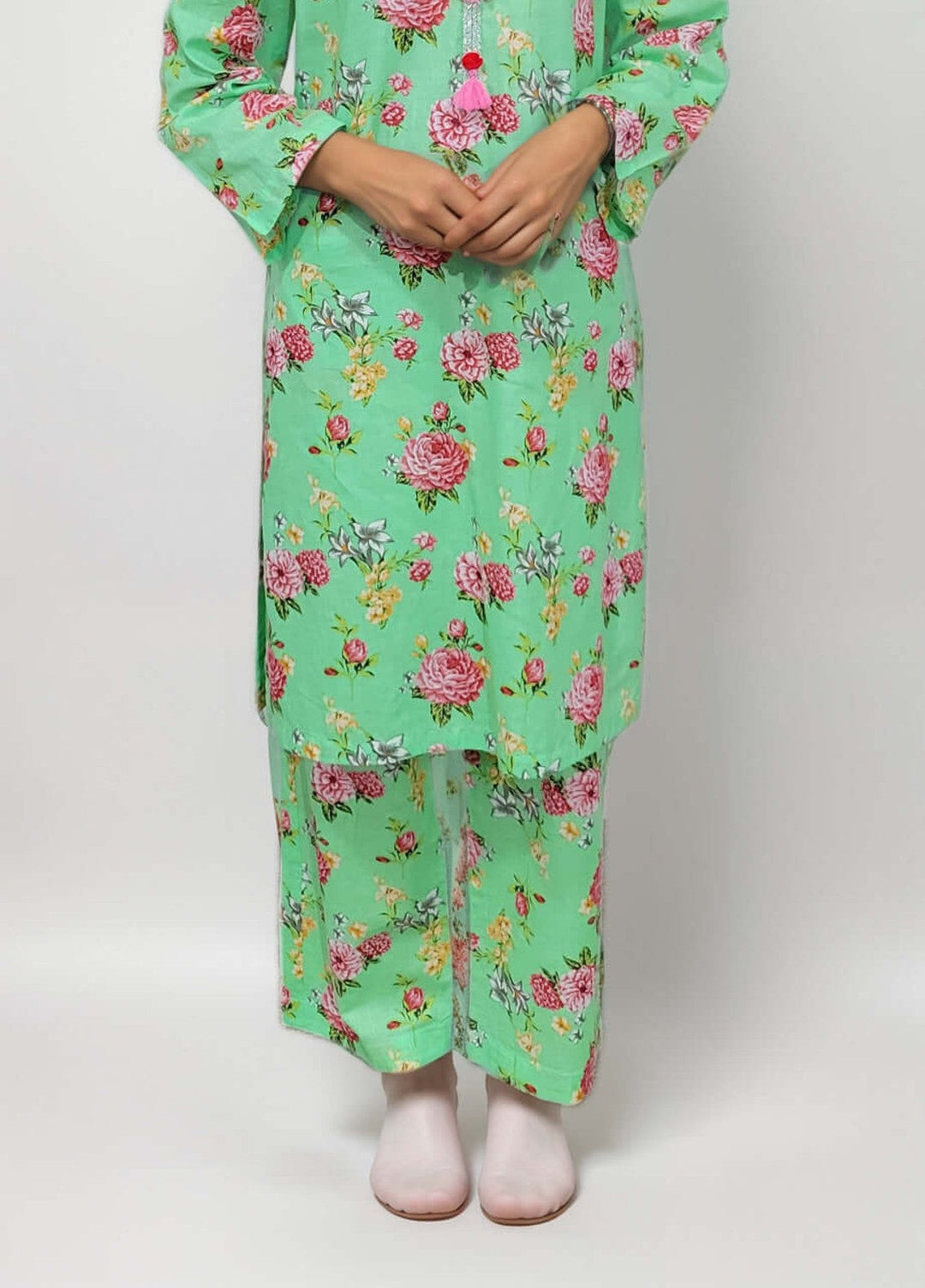 Stitching Cotton Women Pret Pure Cambric 2 Piece Printed Suit D-33 - SummerCollection