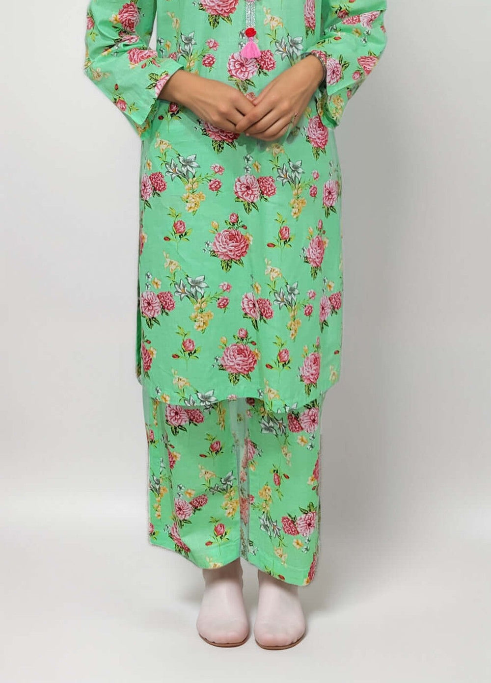 Stitching Cotton Women Pret Pure Cambric 2 Piece Printed Suit D-33 - SummerCollection