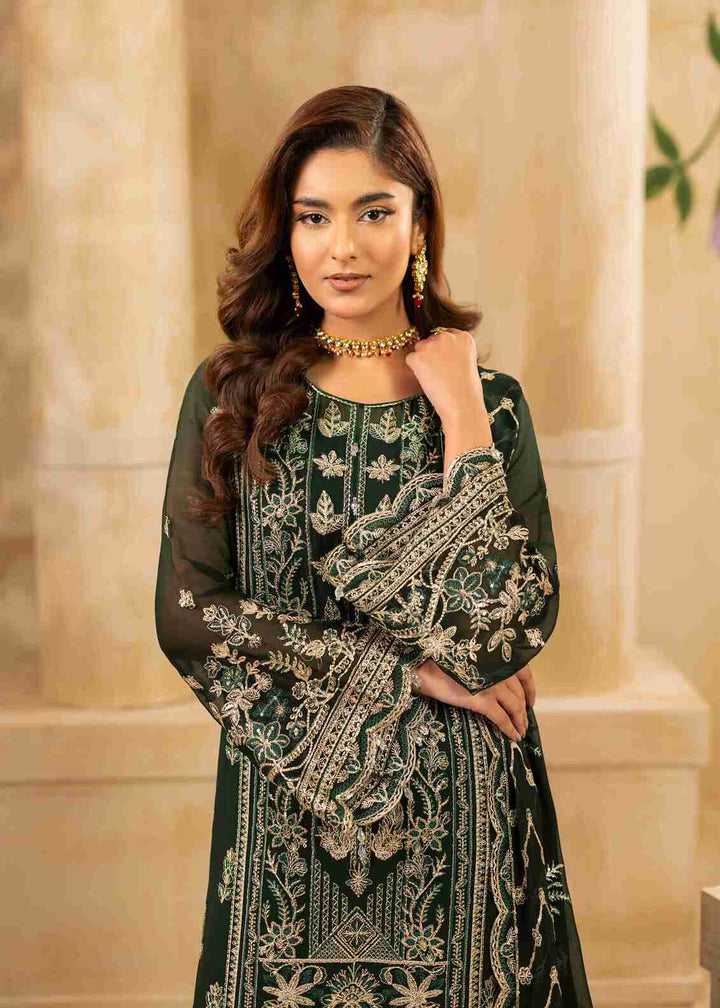 Riwayat by Eileen Pret Embroidered Chiffon 4 Piece Suit C9-Isabela Green - Festive Collection