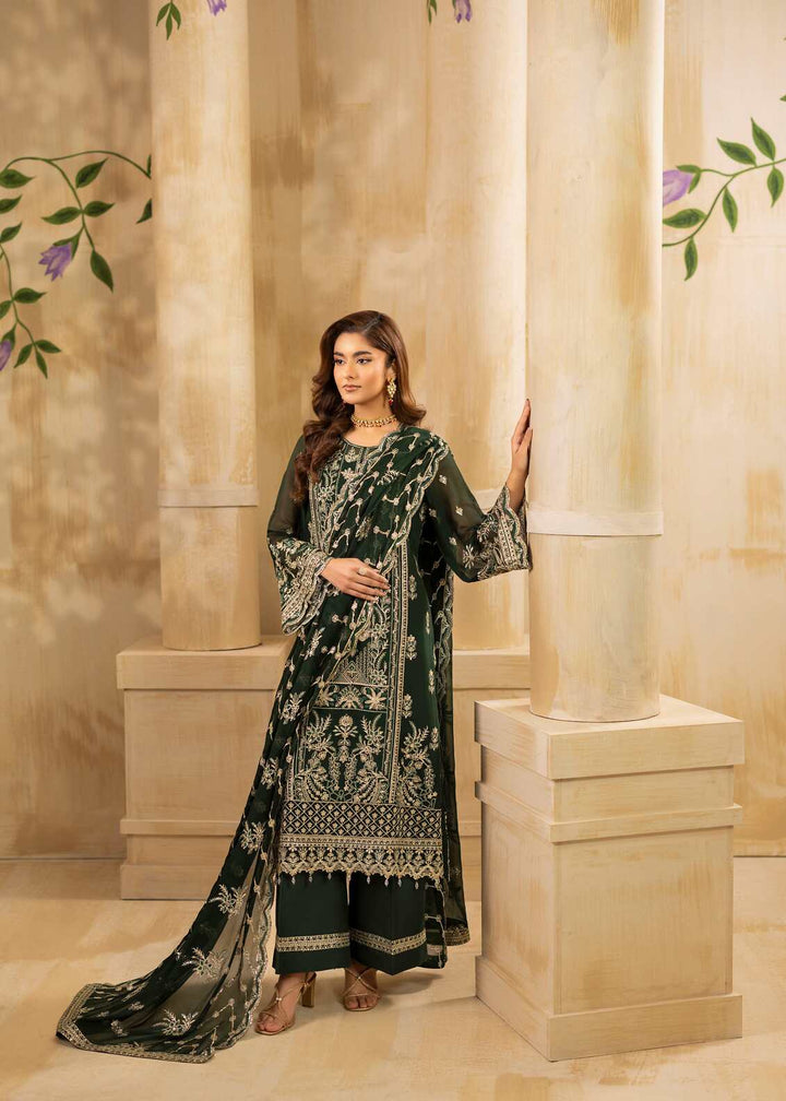 Riwayat by Eileen Pret Embroidered Chiffon 4 Piece Suit C9-Isabela Green - Festive Collection