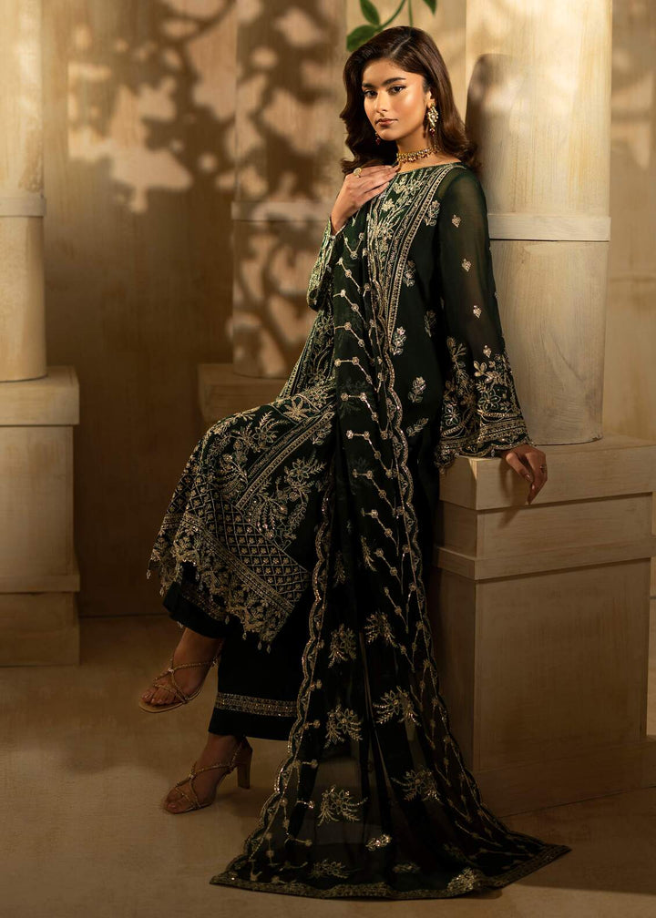 Riwayat by Eileen Pret Embroidered Chiffon 4 Piece Suit C9-Isabela Green - Festive Collection