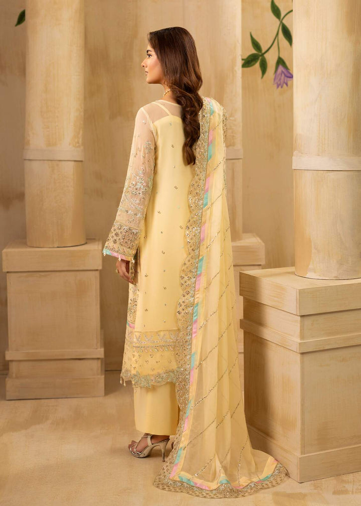 Riwayat by Eileen Pret Embroidered Chiffon 4 Piece Suit C14-Mahrosh Cream - Festive Collection