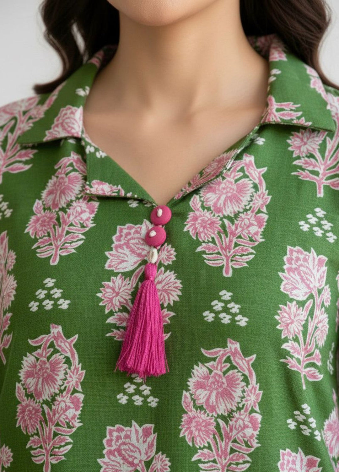 Tosheeza Saith Women Pret Printed Khaddar 2 Piece Green Suit - Winter Collection