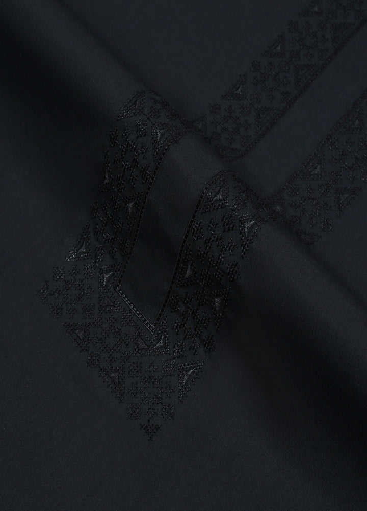 Monochrome by Fabrich Mens Unstitched Embroidered Cotton Kameez Shalwar GTS-FE-037 - Festive Collection