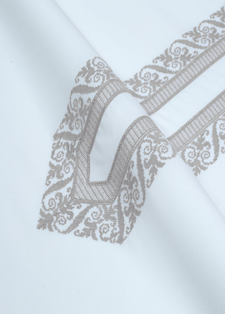 Monochrome by Fabrich Mens Unstitched Embroidered Cotton Kameez Shalwar GTS-FE-032 - Festive Collection