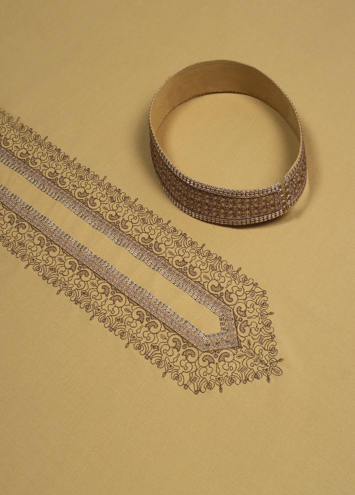 Monochrome by Fabrich Mens Unstitched Embroidered Cotton Kameez Shalwar GTS-FE-031 - Festive Collection