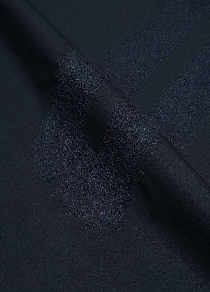 Monochrome by Fabrich Mens Unstitched Embroidered Cotton Kameez Shalwar GTS-FE-026 - Festive Collection