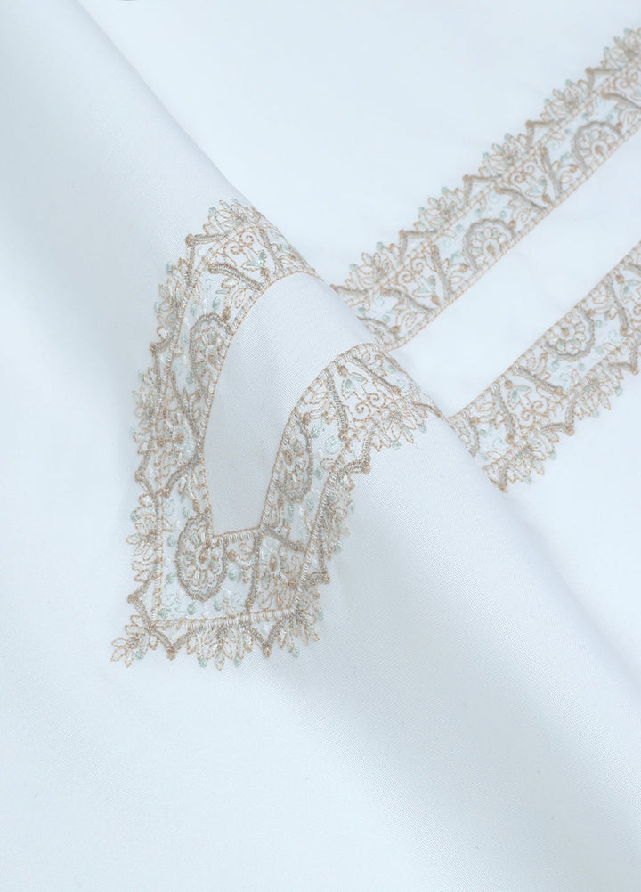 Monochrome by Fabrich Mens Unstitched Embroidered Cotton Kameez Shalwar GTS-FE-025 - Festive Collection