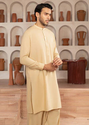 Alif by Buraq Online Mens RTW Solids Wash and Wear Kurta Shalwar Skin Ban - Casual Collection