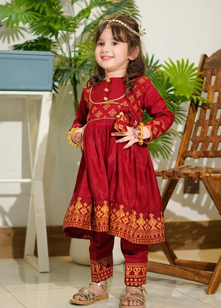 Modest Girls Pret Printed Rawsilk 3 Piece Suit Marsia - Wedding Collection