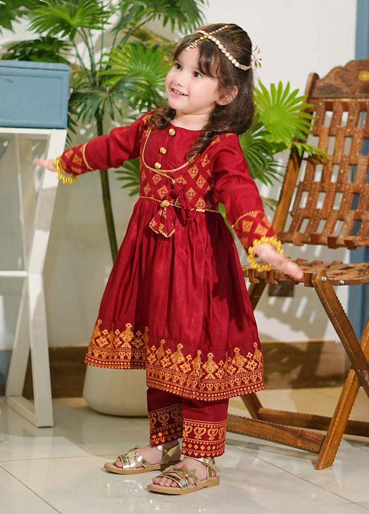 Modest Girls Pret Printed Rawsilk 3 Piece Suit Marsia - Wedding Collection