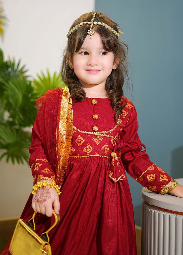 Modest Girls Pret Printed Rawsilk 3 Piece Suit Marsia - Wedding Collection