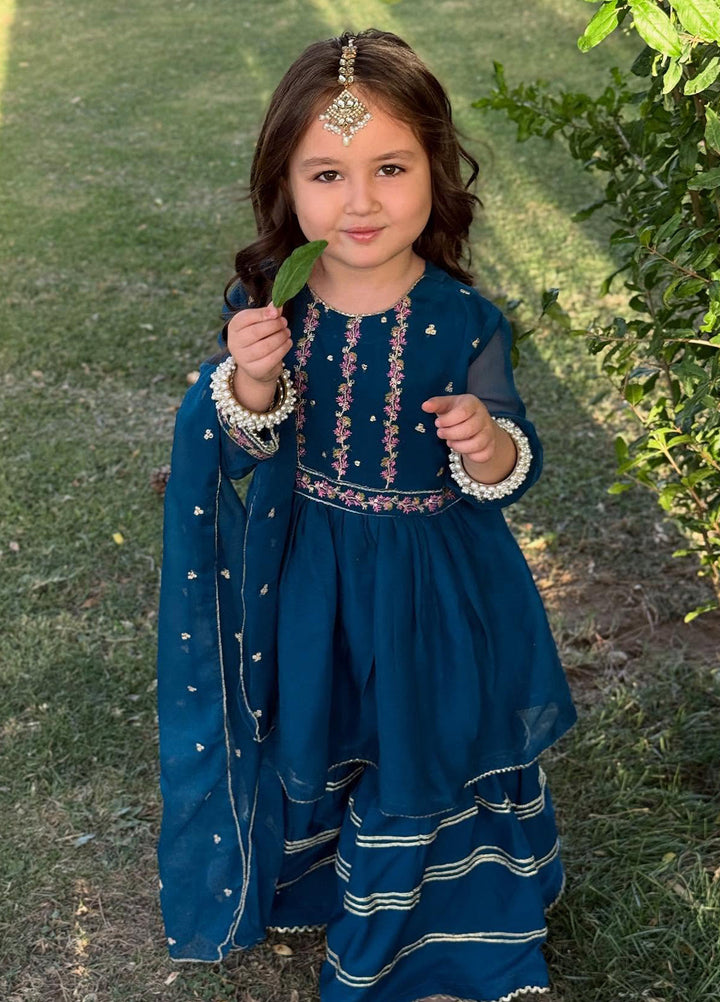 Modest Girls Pret Embroidered Chiffon 3 Piece Suit Aroha - Wedding Collection