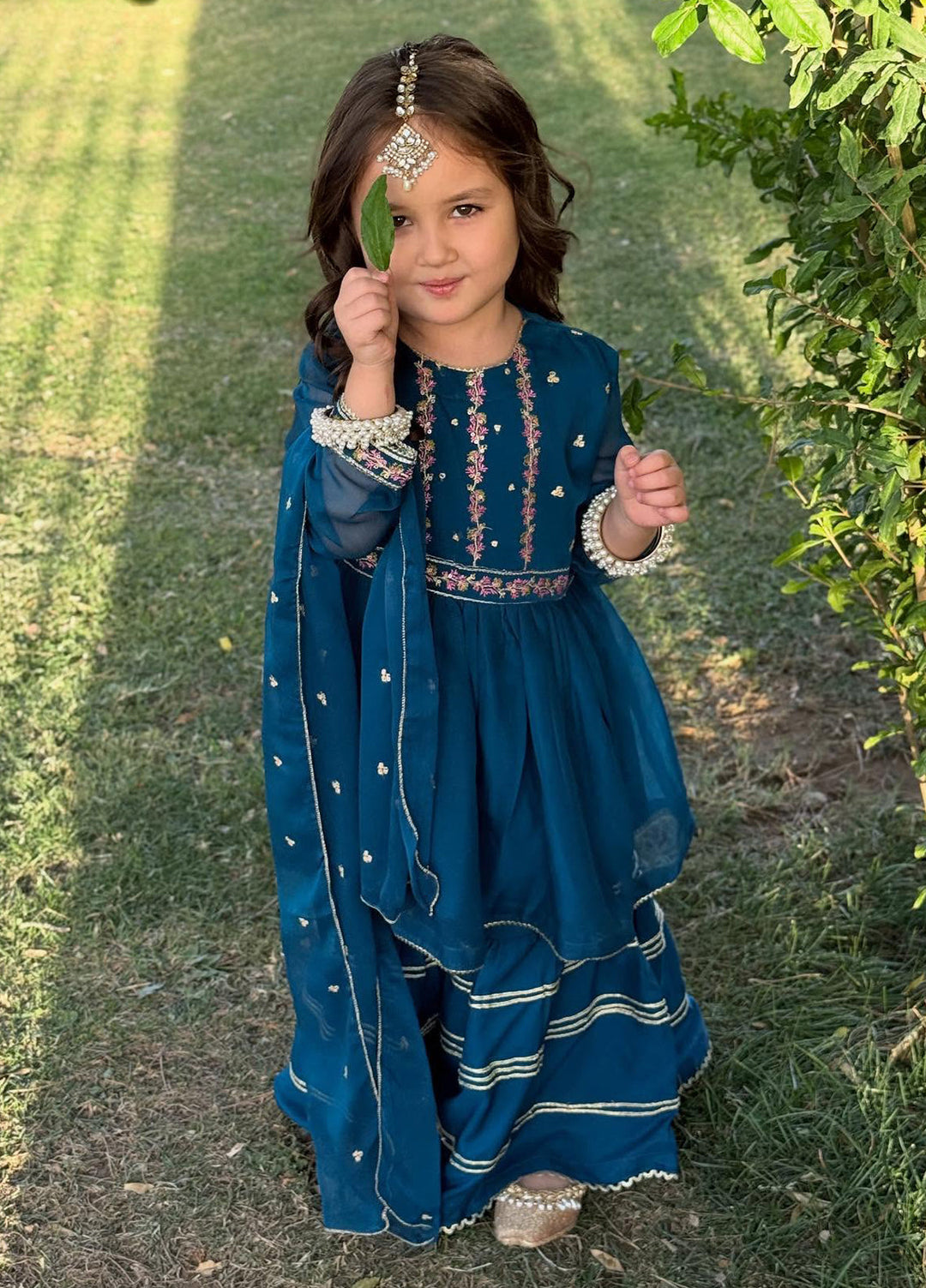 Modest Girls Pret Embroidered Chiffon 3 Piece Suit Aroha - Wedding Collection