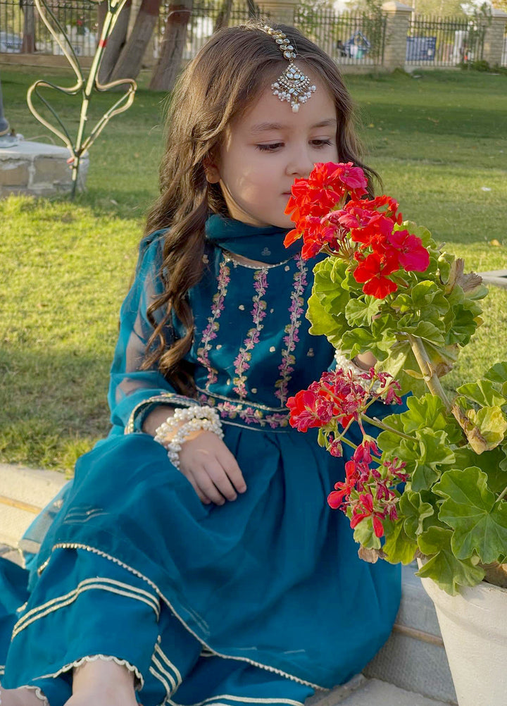 Modest Girls Pret Embroidered Chiffon 3 Piece Suit Aroha - Wedding Collection