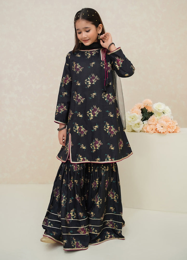 Modest Girls Pret Printed Rawsilk 3 Piece Suit Siyara - Wedding Collection