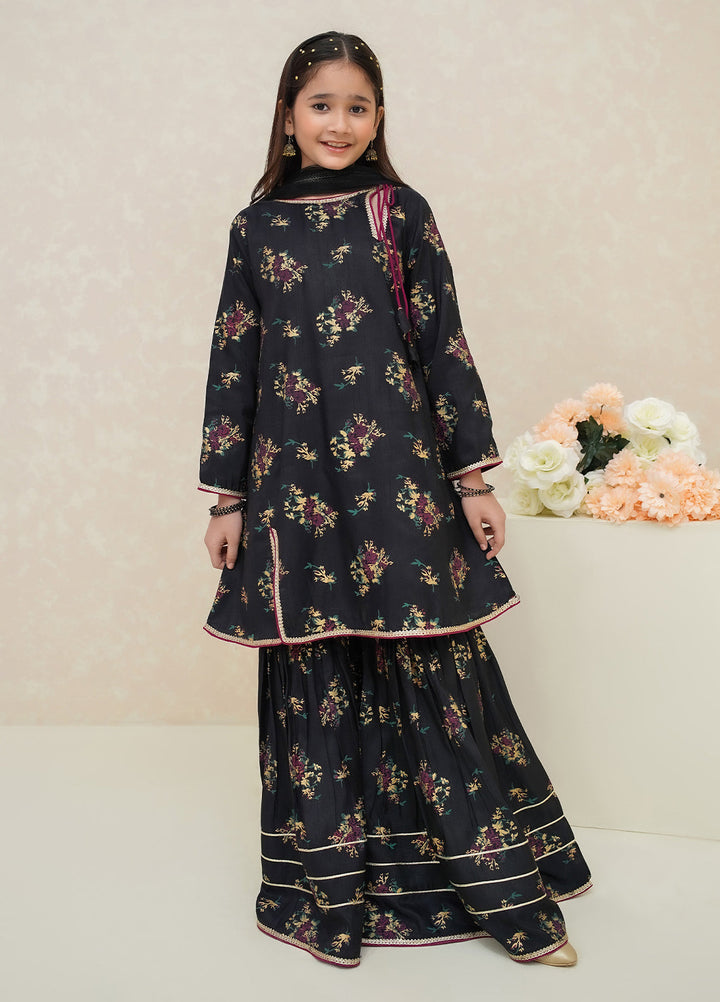 Modest Girls Pret Printed Rawsilk 3 Piece Suit Siyara - Wedding Collection