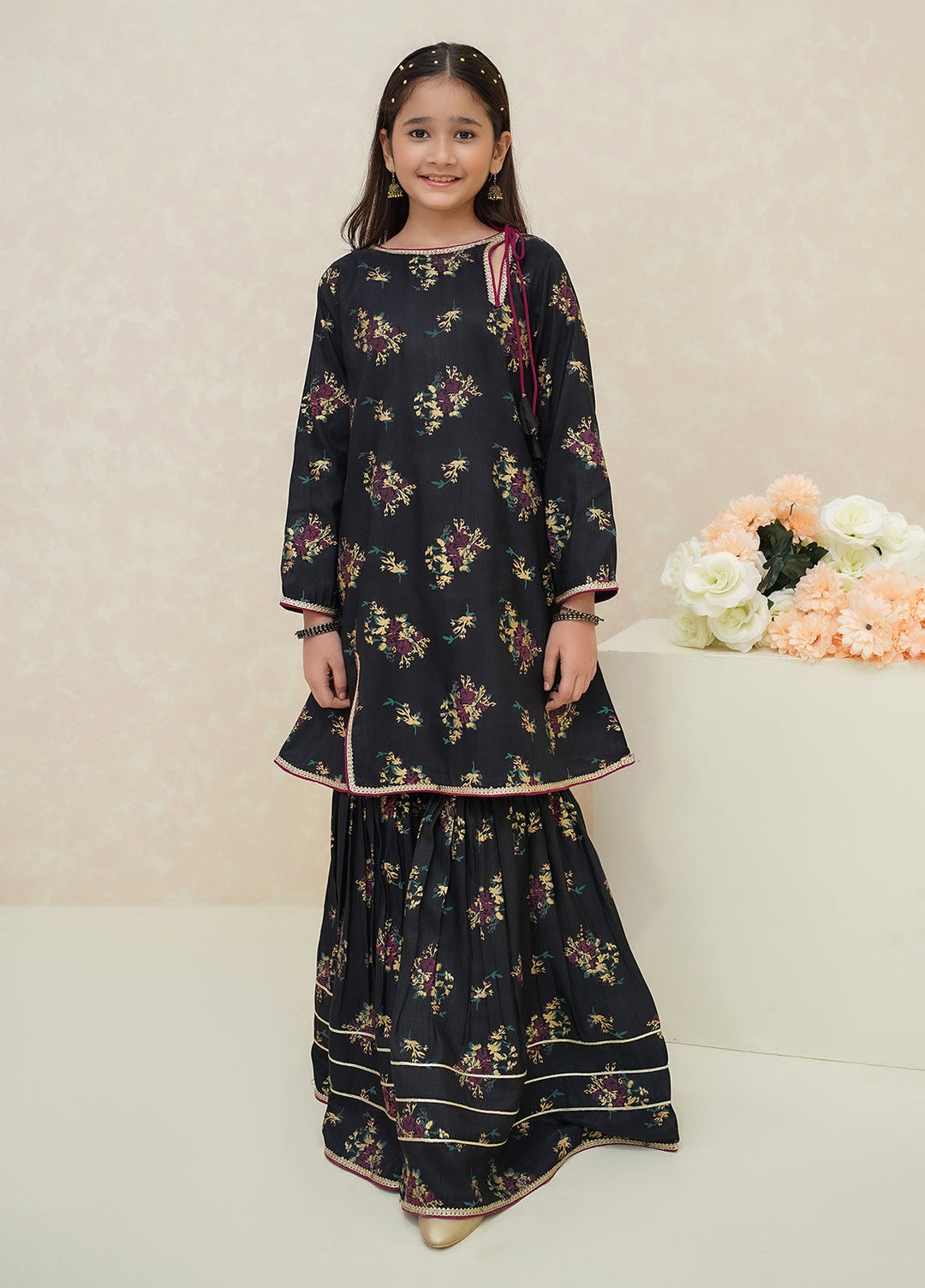 Modest Girls Pret Printed Rawsilk 3 Piece Suit Siyara - Wedding Collection