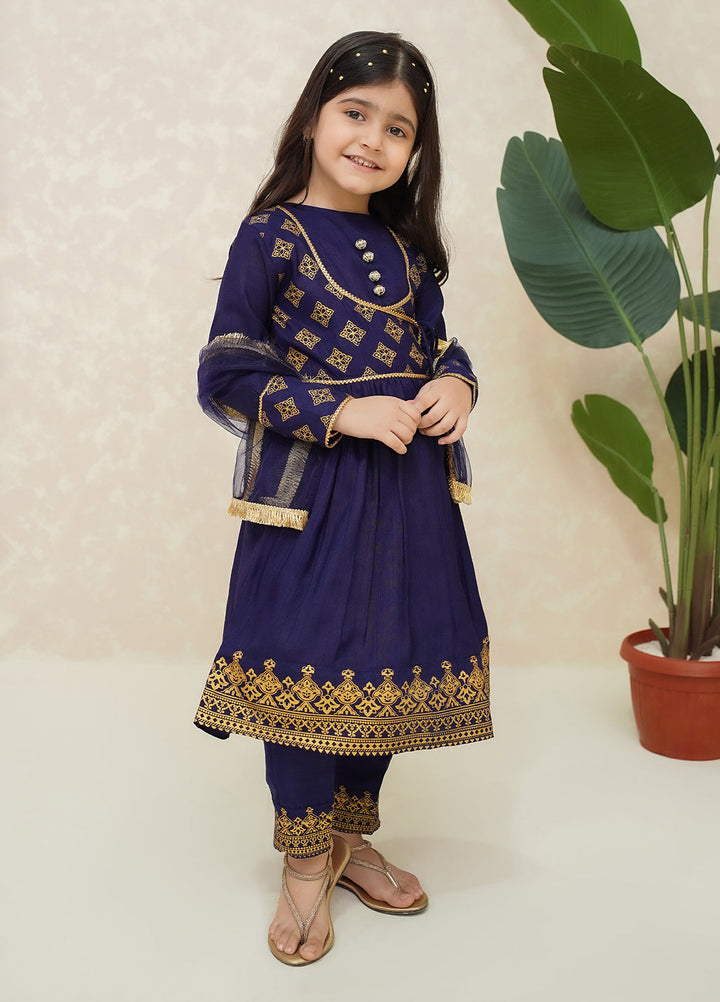 Modest Girls Pret Printed Rawsilk 3 Piece Suit Zehra - Wedding Collection