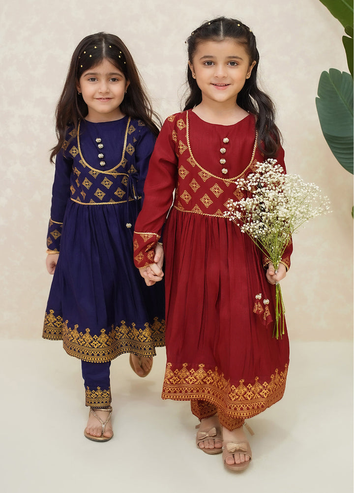 Modest Girls Pret Printed Rawsilk 3 Piece Suit Zehra - Wedding Collection