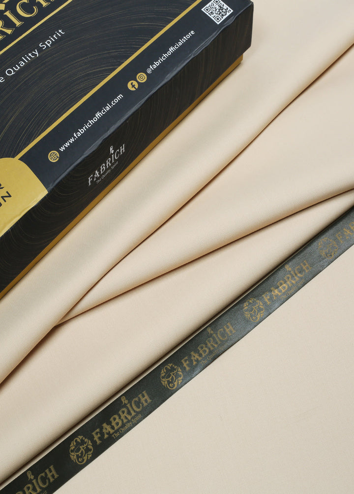 Atlantis by Fabrich Mens Unstitched Kurta Shalwar Wash N Wear Beige - Summer Collection