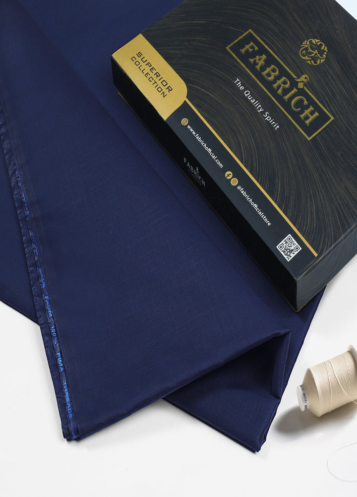 Zouq by Fabrich Mens Unstitched Cotton 2 Piece Kurta Shalwar Navy - Summer Collection