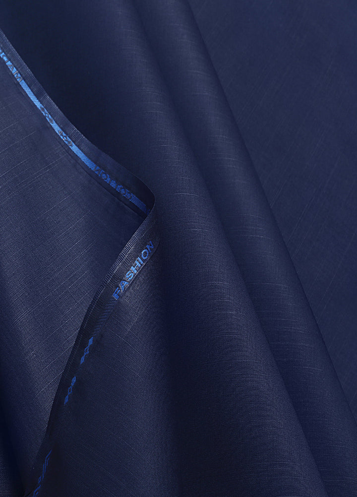 Zouq by Fabrich Mens Unstitched Cotton 2 Piece Kurta Shalwar Navy - Summer Collection