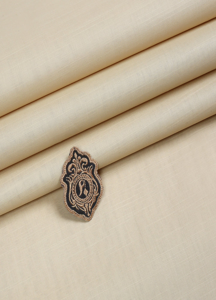 Zouq by Fabrich Mens Unstitched Cotton 2 Piece Kurta Shalwar Ivory - Summer Collection