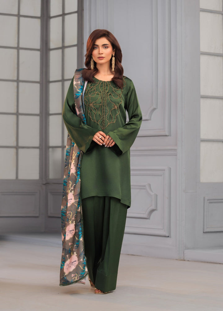 Afreen Sublimation by Huma Gul Pret Silk Hand work 3 Piece Suit HG-501 Verdia - Festive Collection